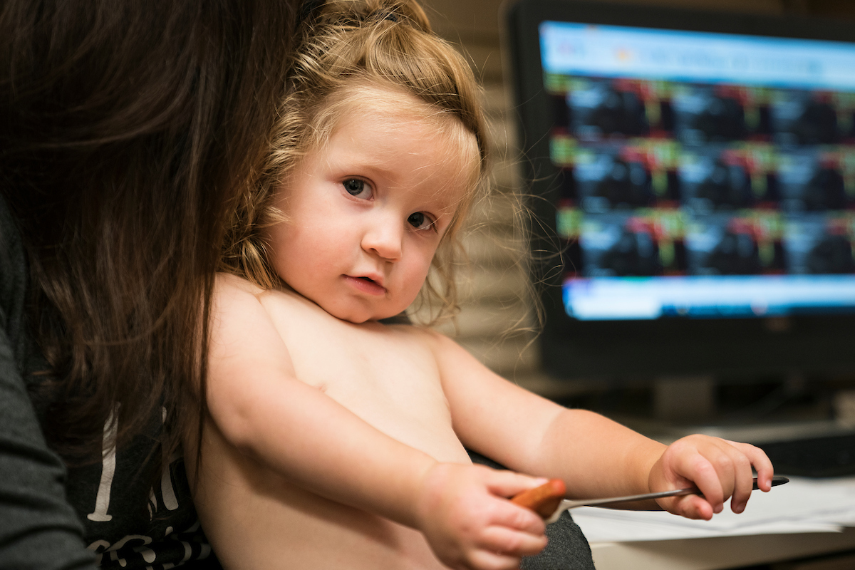 A Gillette Children's patient during a clinic visit.