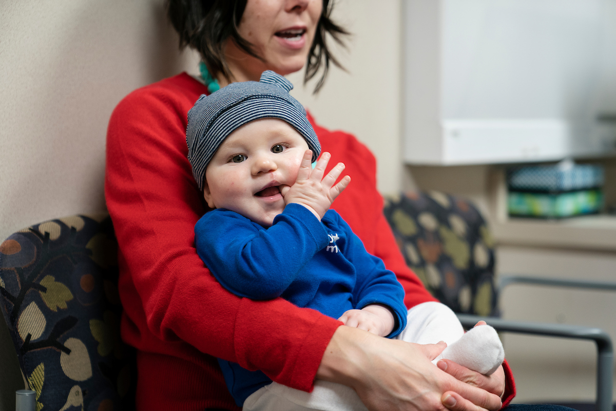 Gillette Children's Cleft Lip patient Micah Wagoner during a clinic visit.