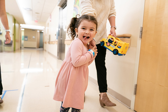 Gillette Children's patient, Rose Menke, during an appointment.