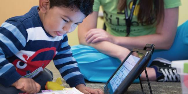 Mateo during therapy session at Gillette Children's Specialty Healthcare